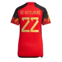 Camiseta Bélgica Charles De Ketelaere #22 Primera Equipación para mujer Mundial 2022 manga corta